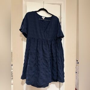 Navy Blue V-Neck Dress